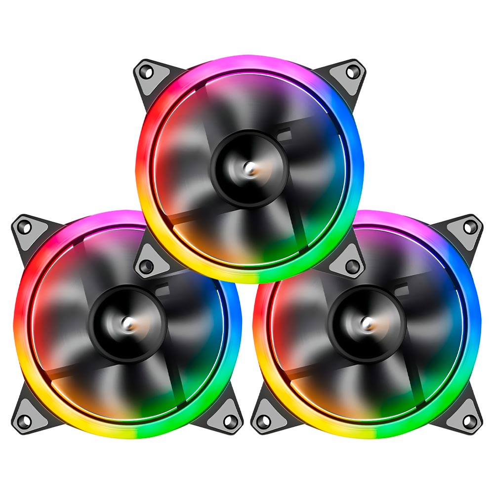 Foto do Produto Cooler para Gabinete darkFlash DR12 Pro 12X12 LED RGB - Kit com 3