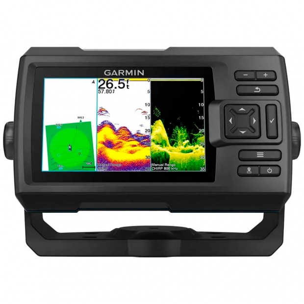 Foto do Produto Localizador de Peixes Garmin STRIKER Vivid 5cv, Transdutor GT20-TM, Sonar CHIRP ClearVü, GPS Integrado, 010-02551-01
