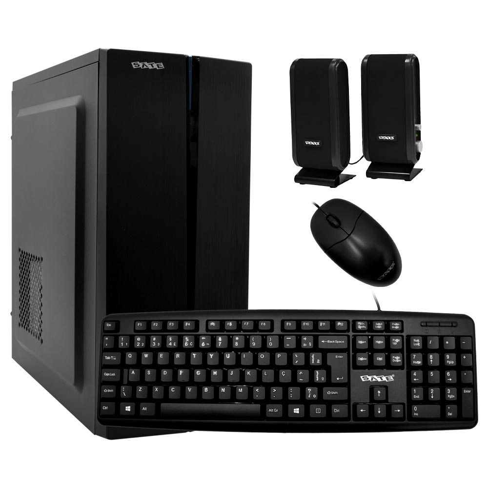 Foto do Produto Gabinete Kit Satellite K704 Fonte 200W / Speaker / Mouse / Teclado portugues - Preto