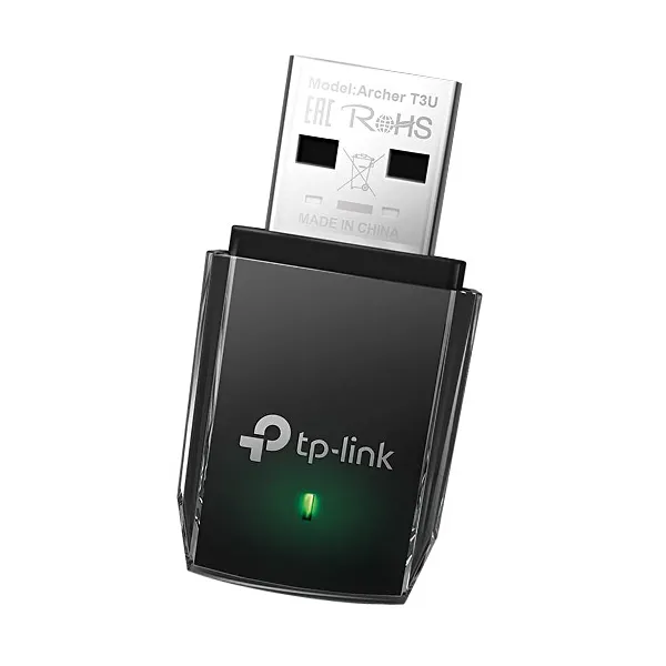 Foto do Produto Adaptador Wi-Fi USB TP-Link Archer T3U AC1300 400 Mbps em 2.4GHz + 867 Mbps em 5GHz - Preto