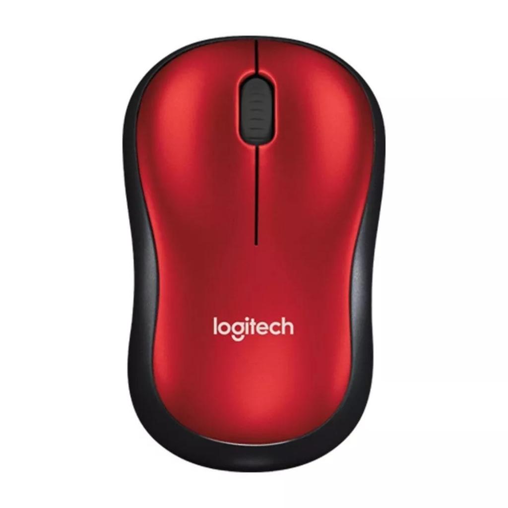 Foto do Produto Mouse Logitech M185 Wireless 910-003635 2.4GHz Vermelho Preto