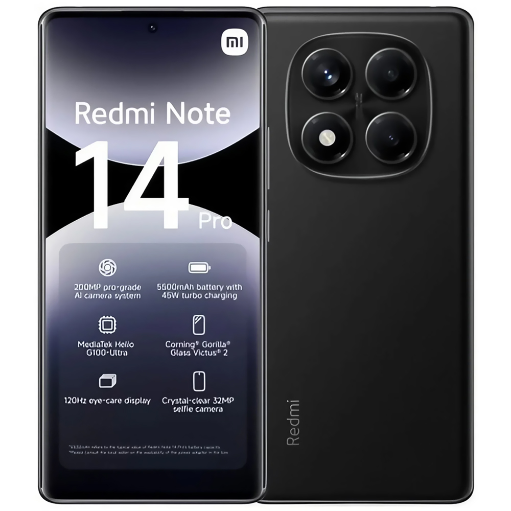 Foto do Produto Celular Xiaomi Redmi Note 14 Pro 8GB de RAM / 256GB / Tela 6.67" / Dual Sim LTE - Preto (Global)
