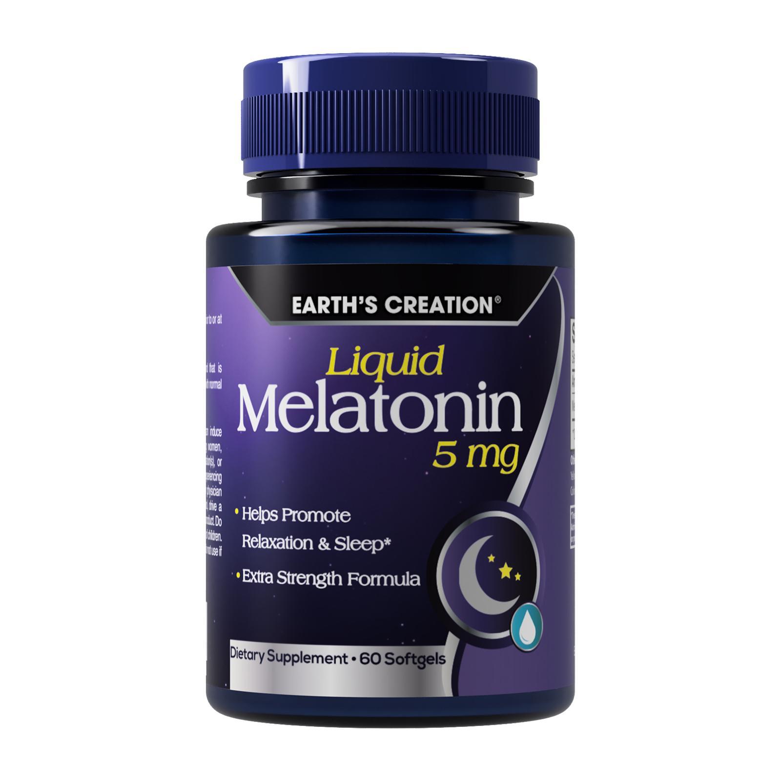 Foto do Produto Melatonin Earth's Creation 5mg 60 Softgels