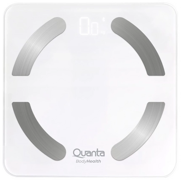 Foto do Produto Balança Digital para Peso Corporal Quanta Bodyhealth QTBCB150 até 180 kg com Bluetooth - Branco/Prata