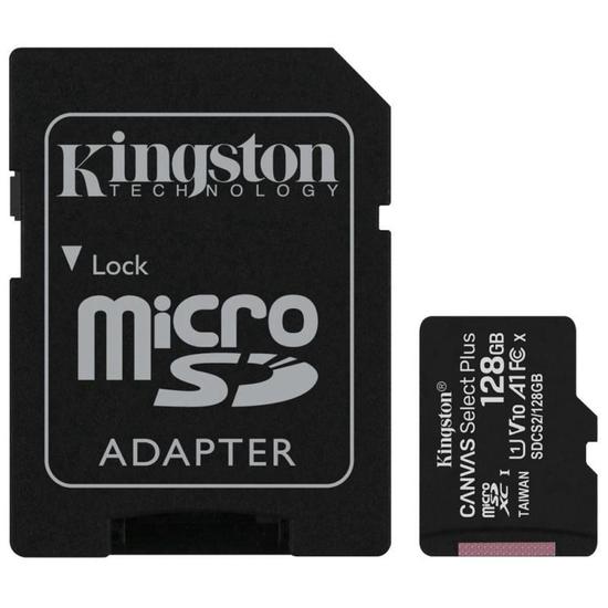 Foto do Produto Cartão de Memória Kingston Canvas Select Plus Micro SDXC 128GB Classe 10