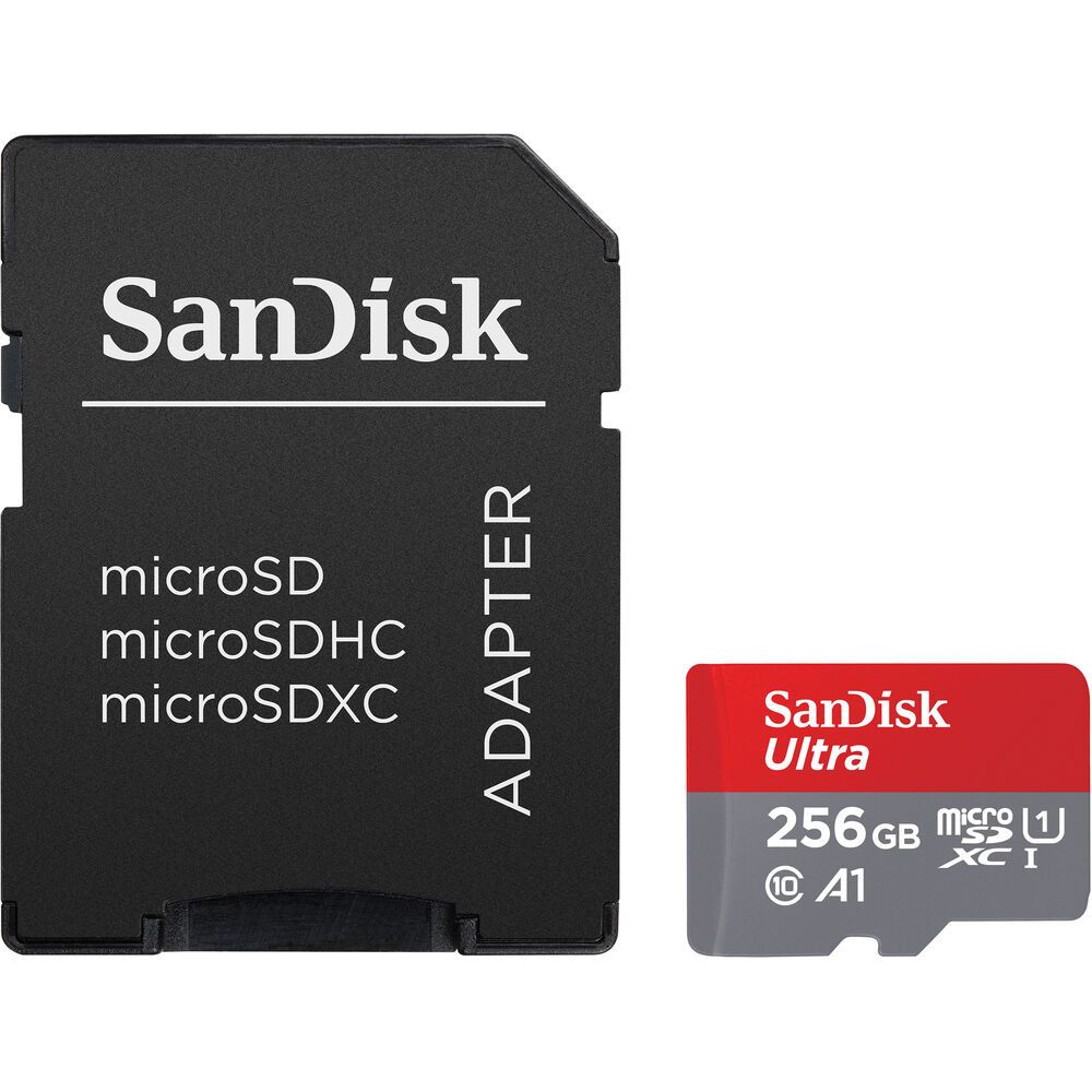 Foto do Produto Cartão de Memória Micro SD SanDisk Ultra SDXC 256GB 150 MB/s – SDSQUAC-256G-GN6MA