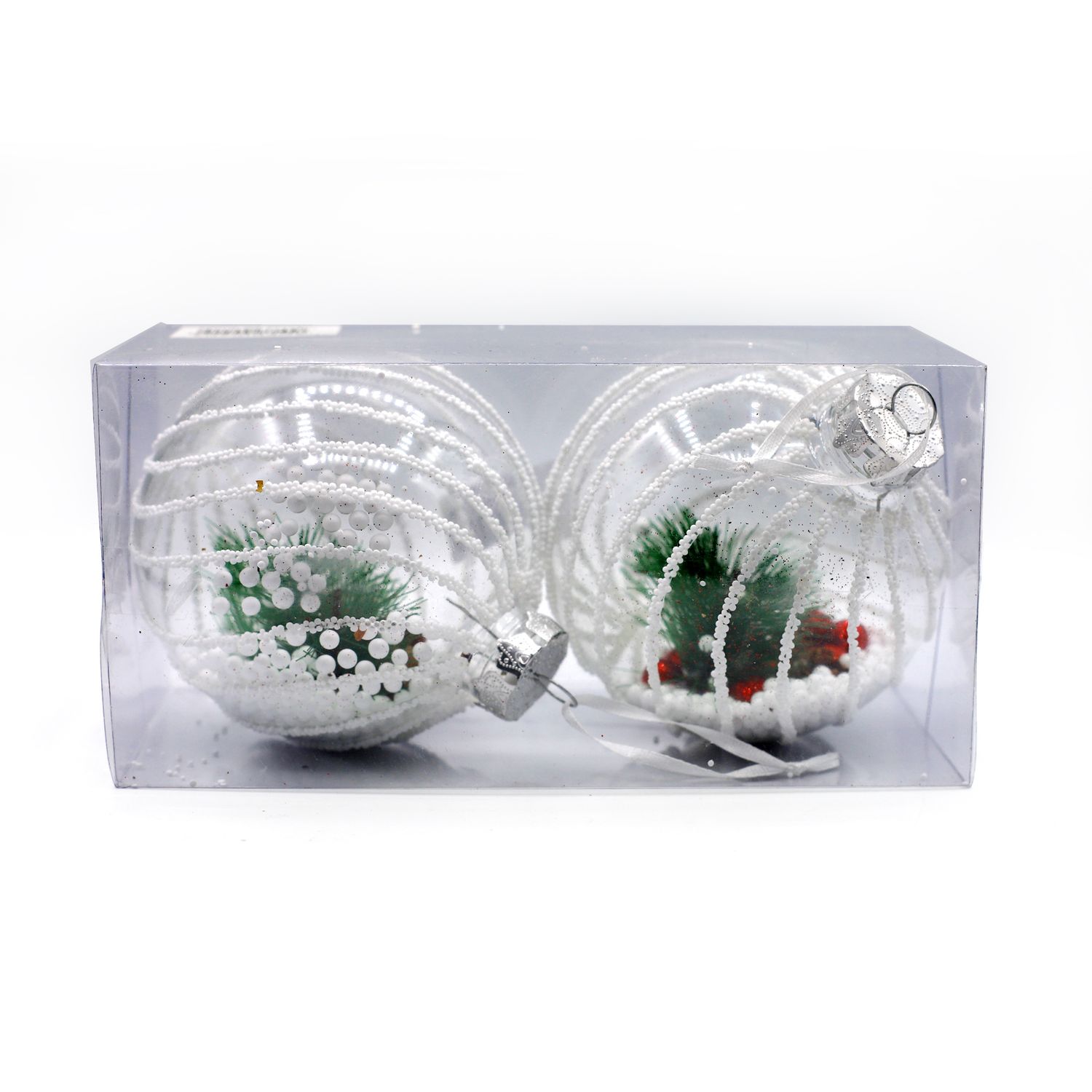 Foto do Produto BOLA TRANSPARENTE C/FLOCO DE NIEVE 10CM 2PZS