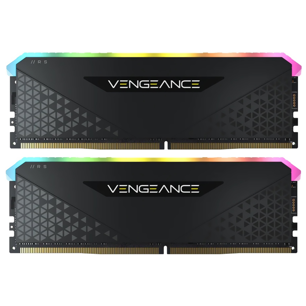 Foto do Produto Memoria RAM Corsair Vengeance RGB RS DDR4 16GB (2x8GB) 3200MHz - Preto (CMG16GX4M2E3200C16)