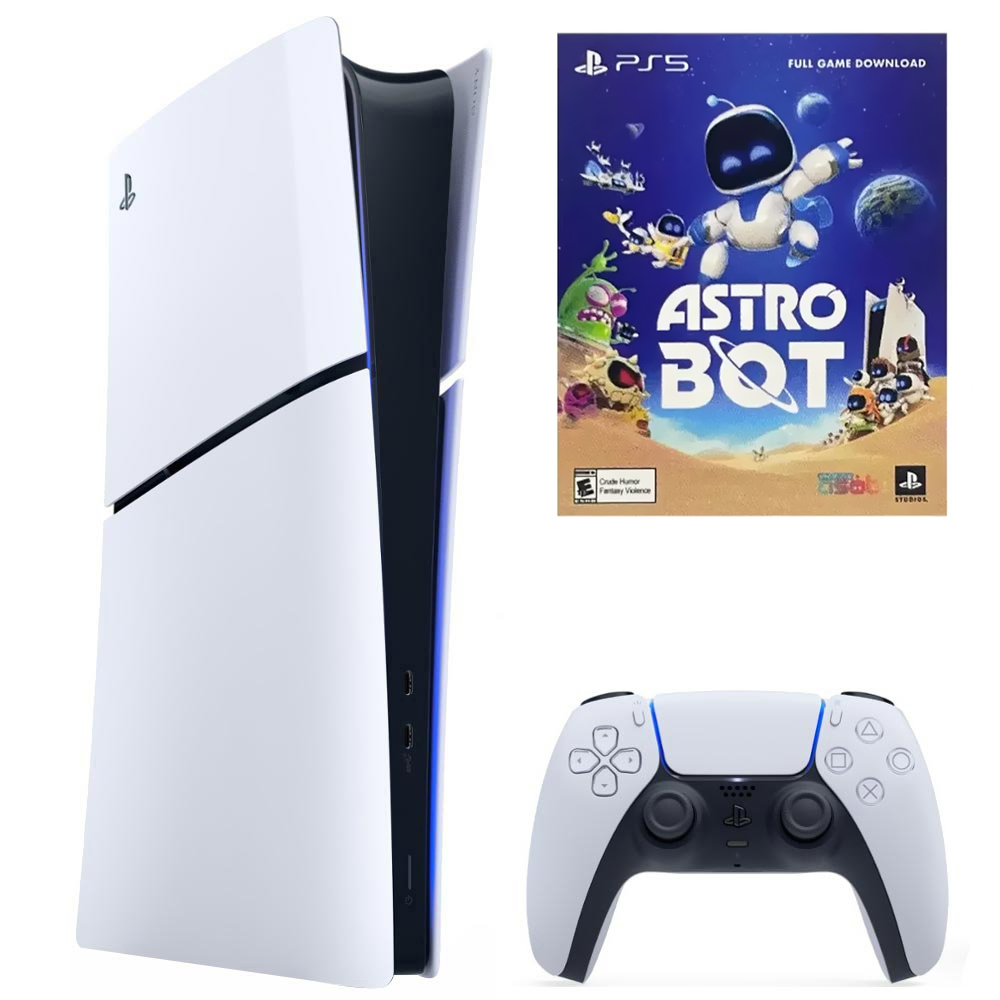Foto do Produto Console Sony PlayStation 5 Slim CFI-2015 B01X 1TB / Digital Edition / Bivolt - Branco + Jogo Astro Bot (Americano)