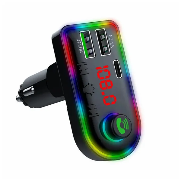 Foto do Produto Transmissor FM Satellite A-MP43 com Bluetooth e Iluminação Rainbow - Preto
