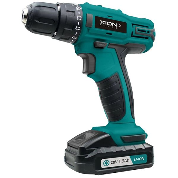 Foto do Produto Furadeira / Parafusadeira Sem Fio Xion XI-TOOL20 / 1400Rpm / 220V ~ 50/60Hz - Azul Turquesa/Preto