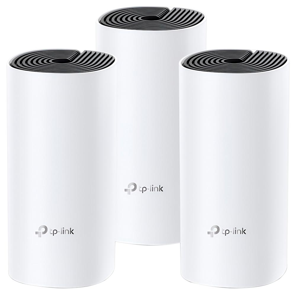 Foto do Produto Roteador Tp-Link Deco M4 Whole Home Mesh Wi-Fi AC1200 Dual Band / 2.4GHz / 5GHz - Branco (kit com 3)