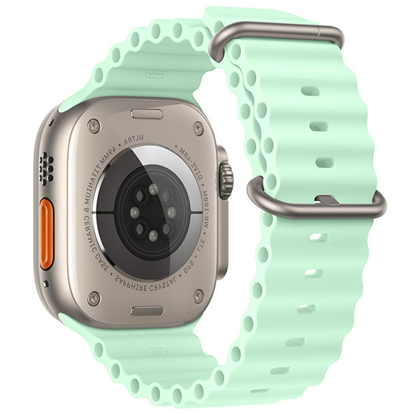 Foto do Produto Pulseira para Smartwatch Apple Correia De Silicone de 42/44/45/49 MM 4LIFE Ocean - Verde Claro