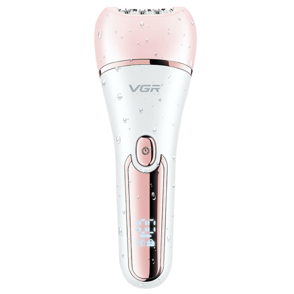 Foto do Produto Depilador Eletrico VGR V-733 Lady Care Set 6 Em 1 / 5W / Recarregável - Rosa/Branco