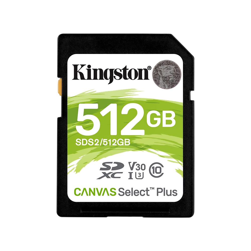 Foto do Produto Cartao de Memoria SD Kingston Canvas Select Plus C10 U3 512GB