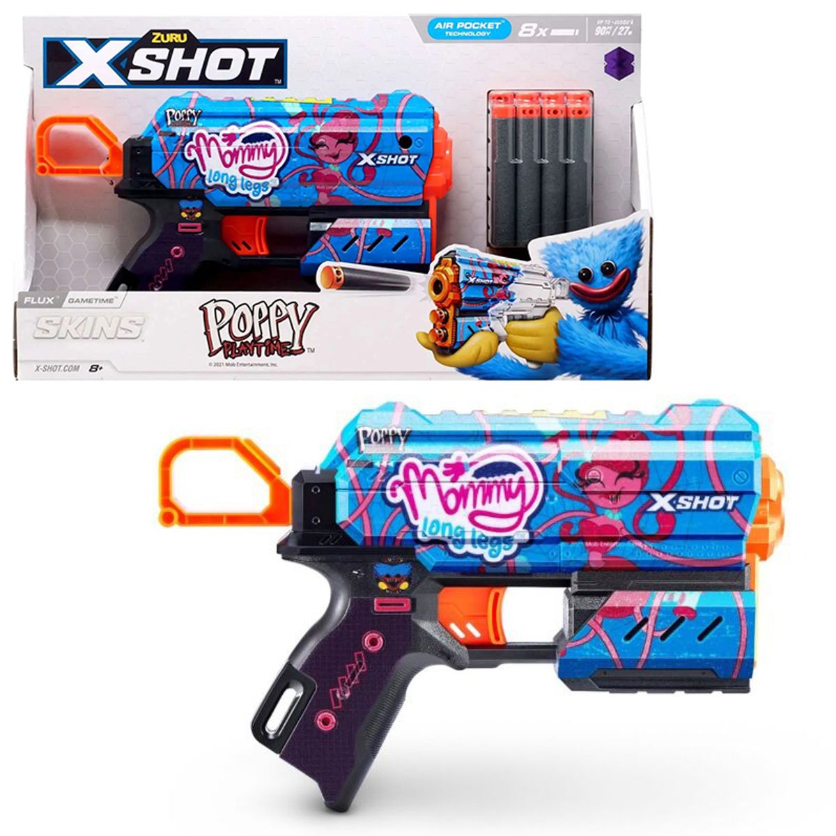 Foto do Produto LANZADOR DE DARDOS X-SHOT SKINS FLUX POPPY PLAYTIME