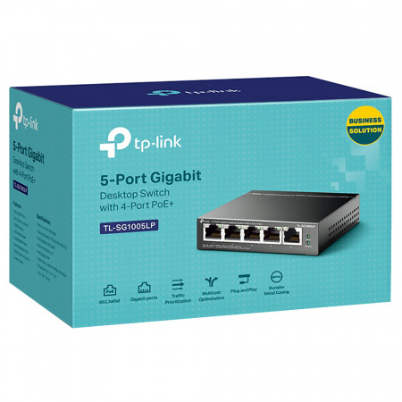 Foto do Produto SWITCH TP-LINK TL-SG1005LP - 5 PORTAS