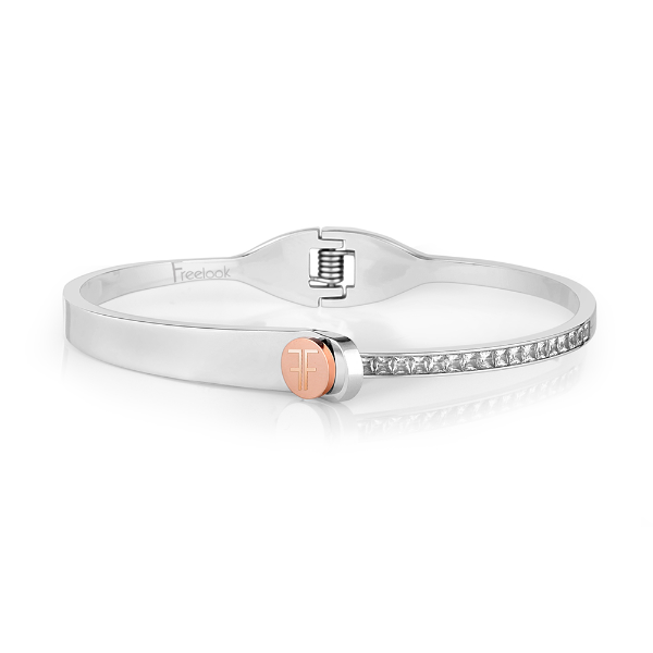 Foto do Produto Pulseira Feminina Freelook FRJ.3.3004-2 de aço inoxidável - Prata