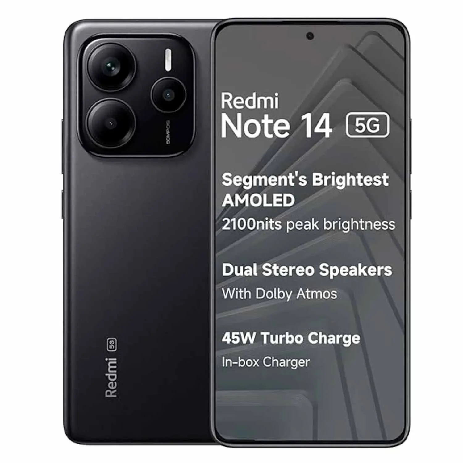 Foto do Produto XIAOMI CEL REDMI NOTE 14 5G 6.67" DS 45W 8/256GB BLACK
