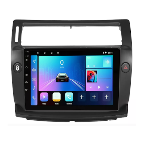 Foto do Produto MARCO ADAPTADOR / FRAME / MOLDURA I-KIT 9* CITROEN C4 2008-2016-PRETO (CANBUS)