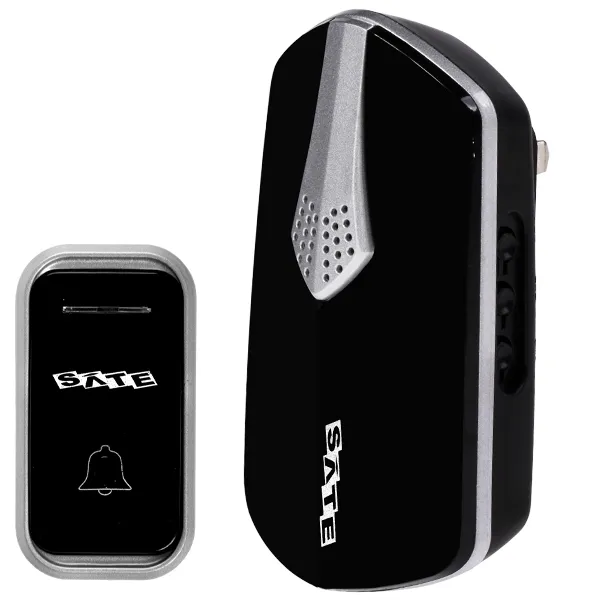 Foto do Produto Campainha Sem Fio Satellite A-DB01 com 38 Melodias Bivolt - Preta/Prata