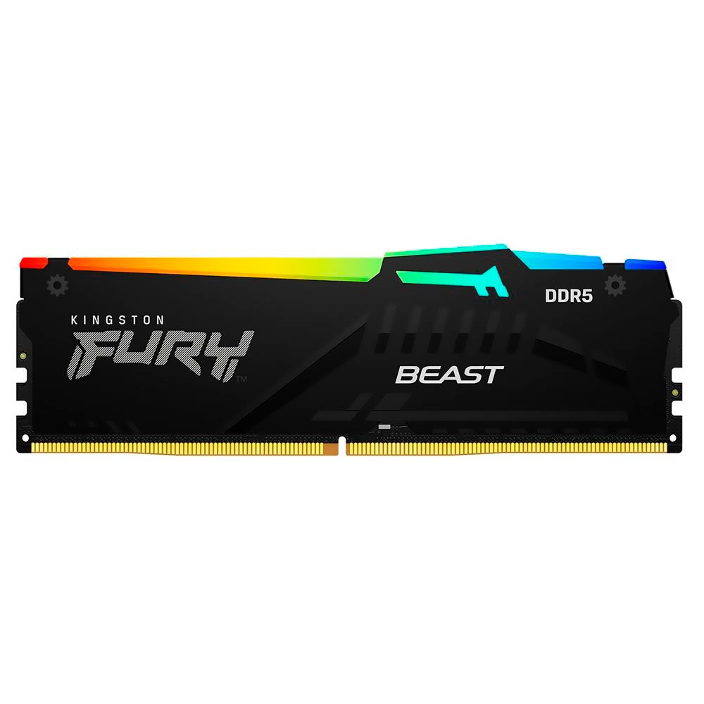 Foto do Produto Memoria RAM Kingston Fury Beast DDR5 16GB 6000MHz RGB - Preto (KF560C30BBEA-16)