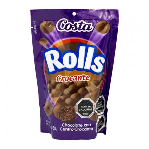 Foto do Produto Chocolate Costa Rolls Recheio Crocante Pacote 150G