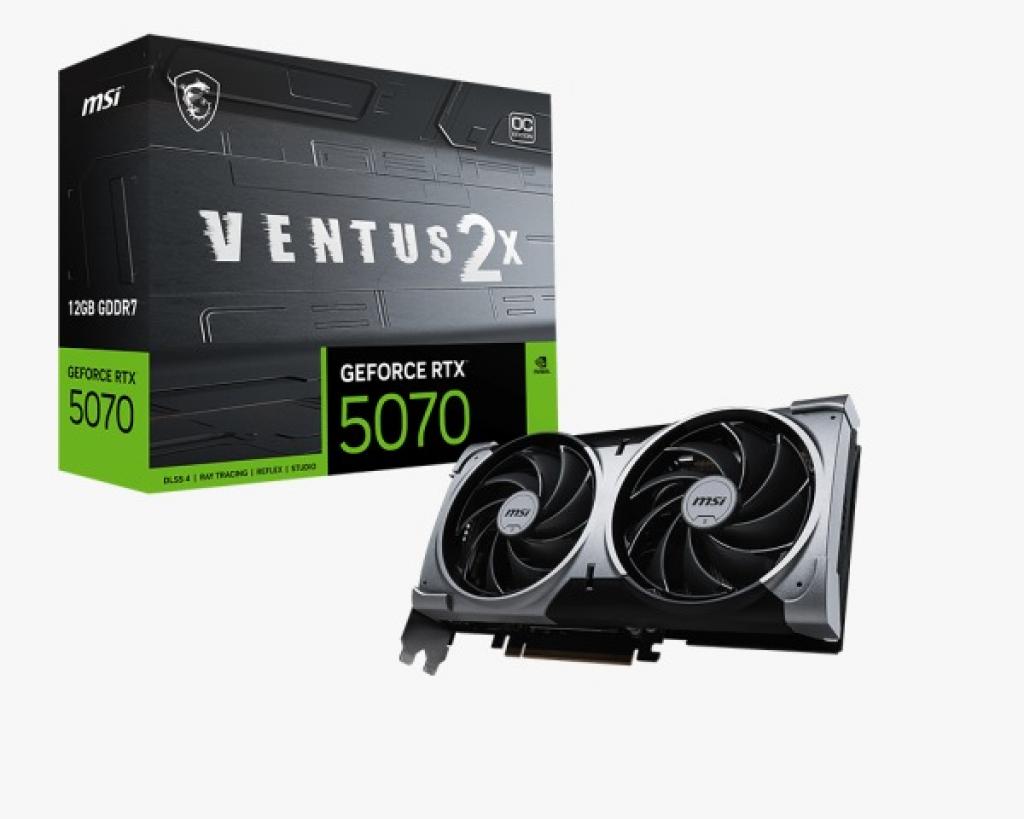 Foto do Produto Placa de Video 12GB Exp. GF-RTX5070 Msi Ventus 2X OC 912-V532-009