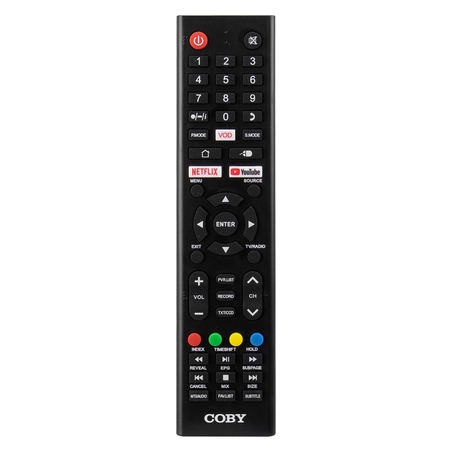 Foto do Produto Controle Remoto para TV Coby - Universal - 2x Pilhas AAA - Preto