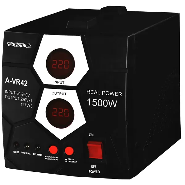 Foto do Produto Estabilizador de Energia Satellite A-VR42 de 1500Watts Bivolt -Preto/Prata