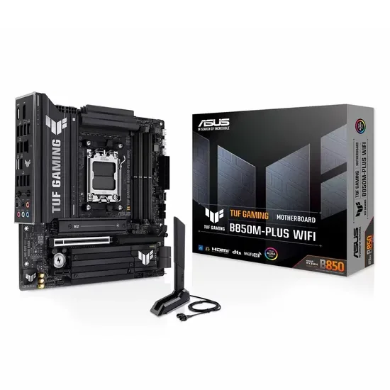 Foto do Produto Placa Mãe Asus Tuf Gaming B850M-Plus Wi-Fi AMD Soquete AM5