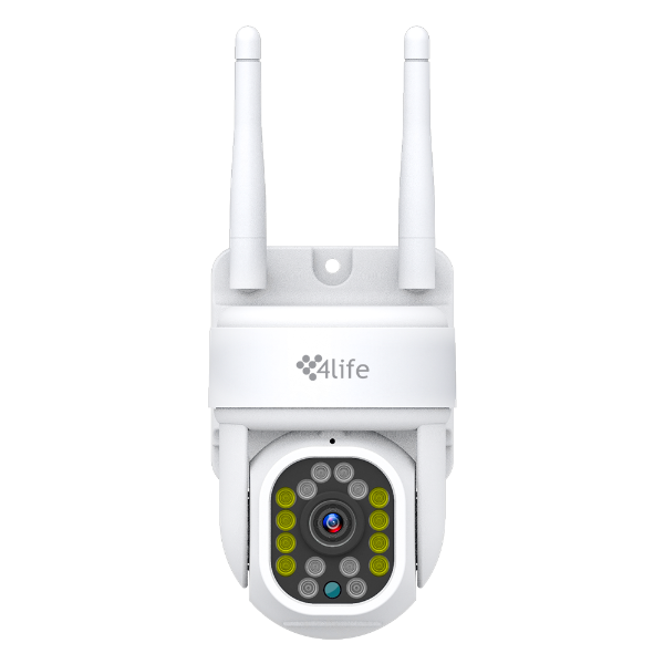 Foto do Produto Camera de Segurança 4life Smart Wifi Outdoor 360° 2a Geração (FLD7G) 2.5K / 4MP / Microfone / Alarma / Detecção Humana / Visao Noturna /App Tuya Smart Life - Branco