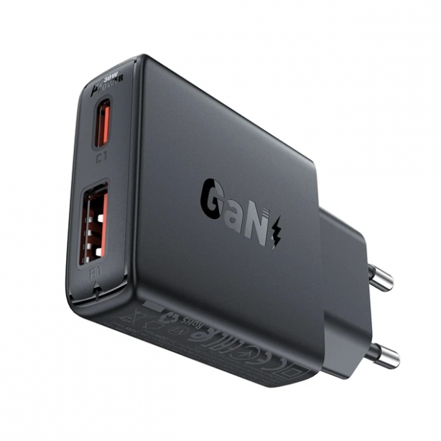 Foto do Produto CARREGADOR ACEFAST A69 30W USB-A + USB-C BLACK