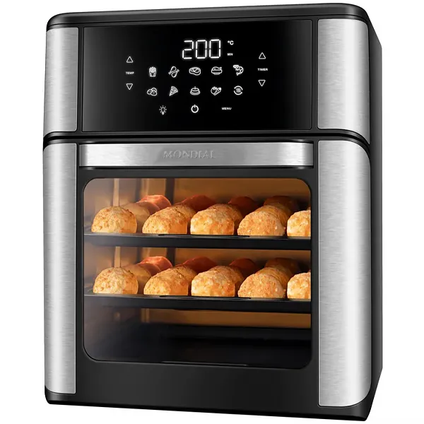 Foto do Produto Fritadeira Elétrica + Forno Mondial Oven AFON-12L-BI de 12 litros 220V ~ 50/60 Hz - Preta/Prata