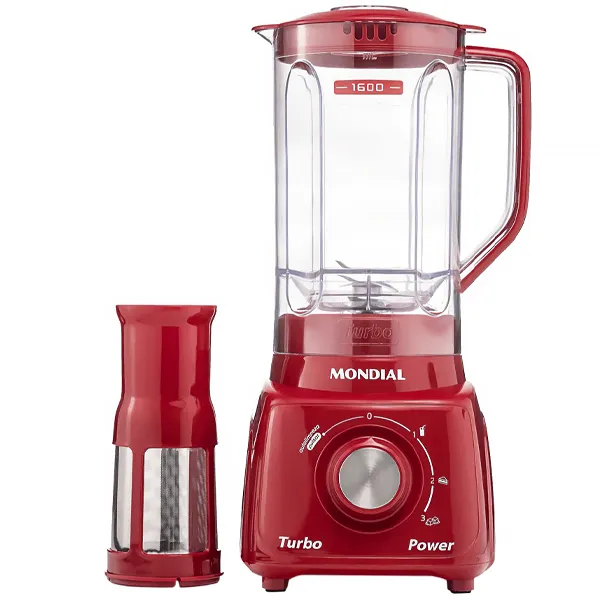 Foto do Produto Liquidificador Mondial Turbo Power L-99-FR 550 watts 2.2 Litros 3 Velocidades + Pulsar 220V ~ 50/60 Hz - Vermelho