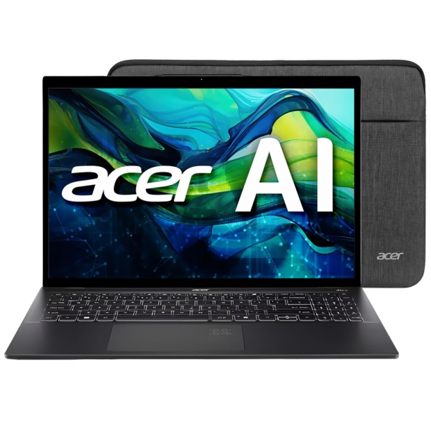 Foto do Produto Notebook Acer Swift 16 AI SF16-51T-76TG, Intel Ultra 7 256V 2.20GHZ, 16GB RAM, 1TB SSD, Tela 16" Touch OLED 2.8K 120HZ, Ice Preto, Windows 11 Home, Inglês + Capa