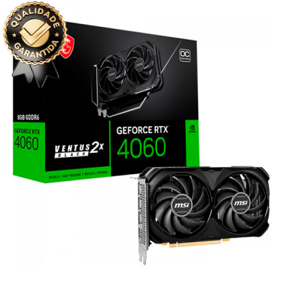 Foto do Produto PLACA DE VIDEO RTX-4060 8GB MSI VENTUS 2X OC BLACK 912-V516-209