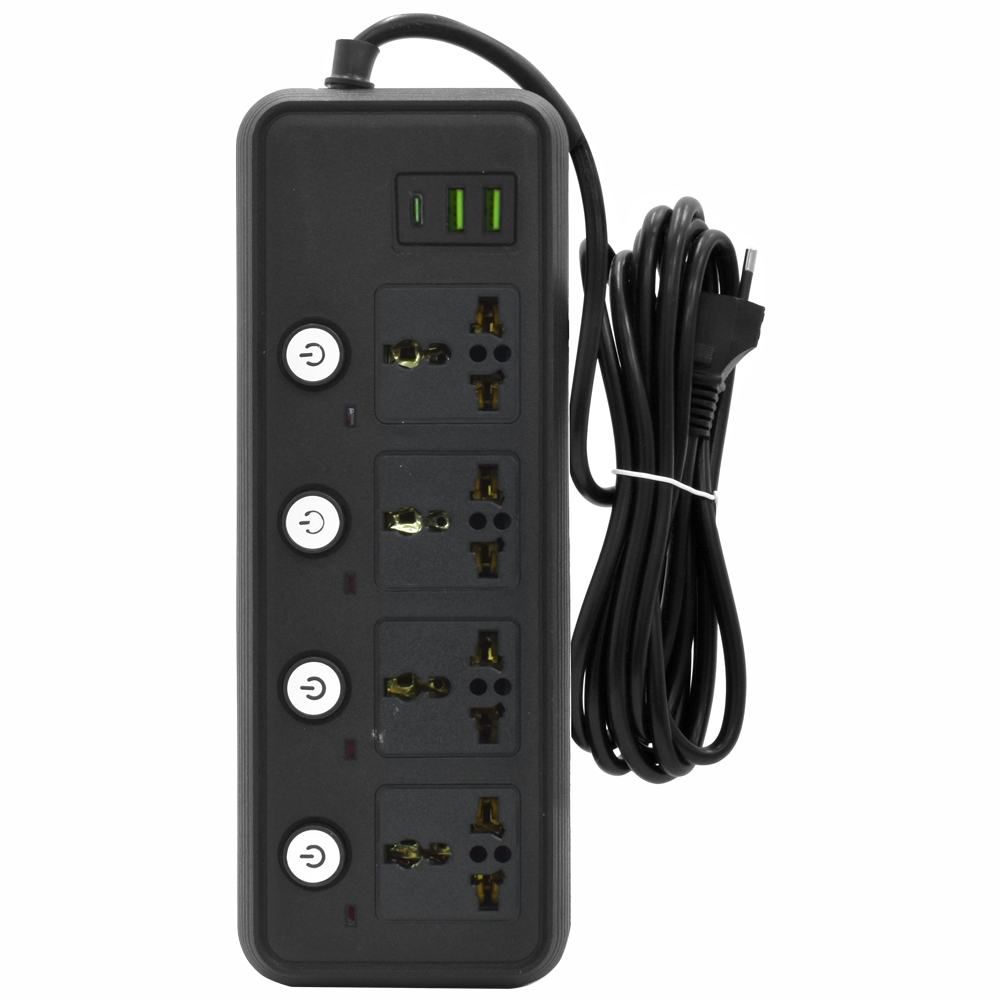 Foto do Produto Filtro de Linha Satellite A-R242U 4 Tomadas / 2 USB / USB-C / 2M