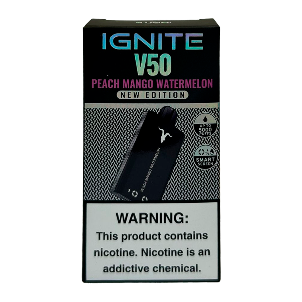 Foto do Produto Peach Mango Watermelon Ignite V50 New Edition 5000Puffs Pod Descartável