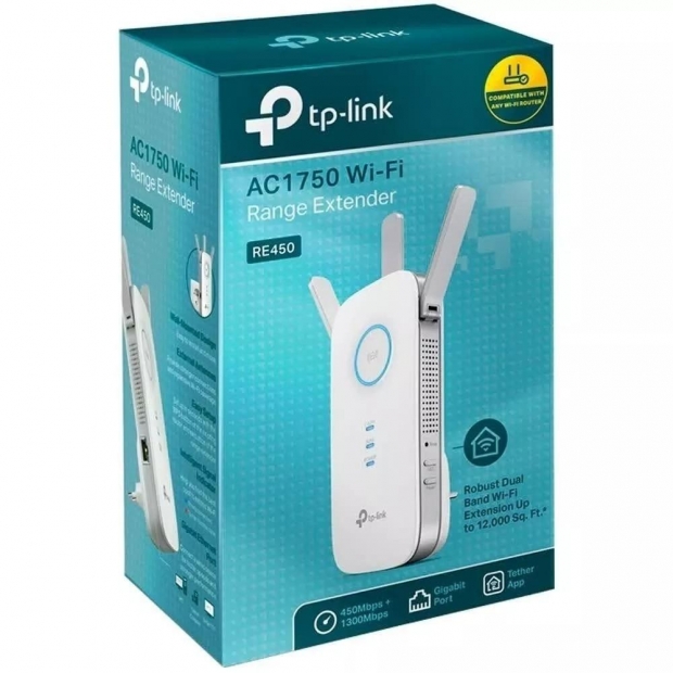 Foto do Produto REPETIDOR TP-LINK RE450 AC1750 DUAL BAND GIGABIT