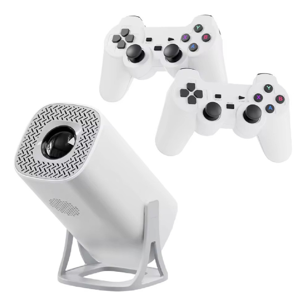 Foto do Produto Game Projetor S40 Max Consola Game / Gamepad / Com 2 Controles / 4K / 3D Games / WiFi / Android 11 - Branco