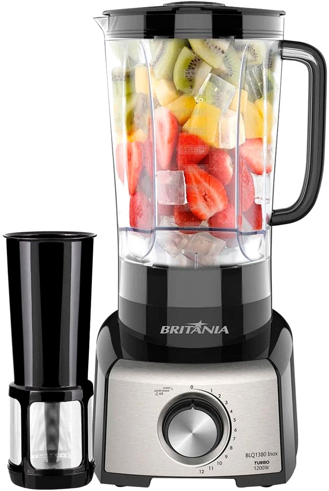 Foto do Produto Liquidificador Britânia Inox BLQ1380 1200W de 12 Velocidades + Turbo - 220V/60Hz