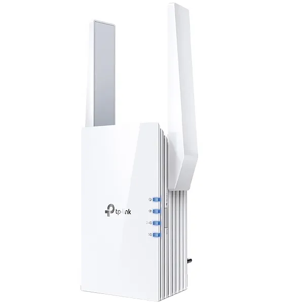 Foto do Produto Repetidor de Sinal Wi-Fi TP-Link AX1800 RE605X 574 Mbps em 2.4GHz + 1.201 Mbps em 5GHz - Branco