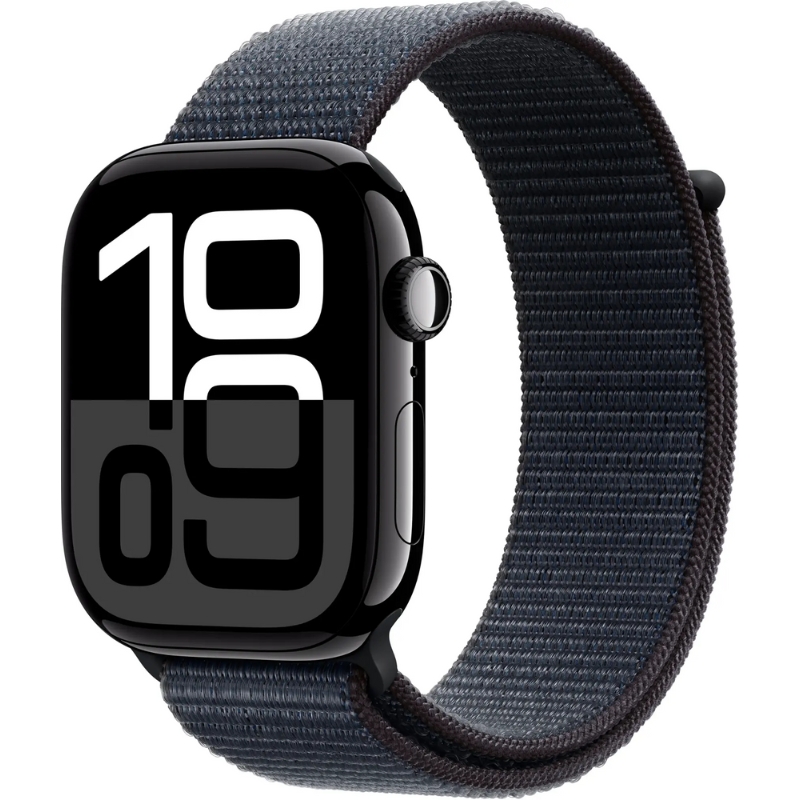 Foto do Produto Apple Watch Series 10 MWWR3LW/A 46mm GPS - Aluminum Jet Black/Ink Sport Loop