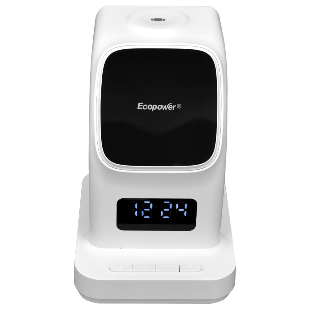 Foto do Produto Estacao de Carregamento Ecopower EP-C836 Magnetico Wireless / 15W - Branco (5 em 1)