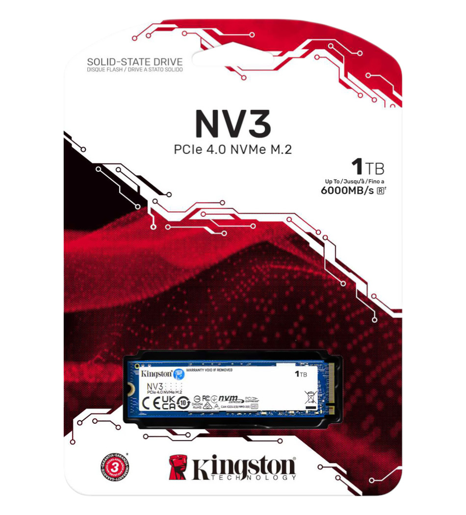 Foto do Produto SSD M.2 1TB KINGSTON NVME NV3 SNV3S/1000G