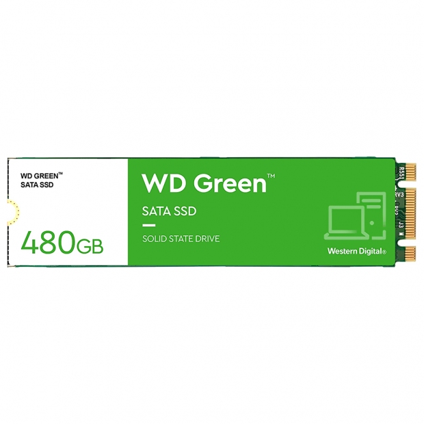 Foto do Produto SSD Western Digital WD Green, 480GB, M.2 SATA, Leitura 545MB/s, WDS480G3G0B