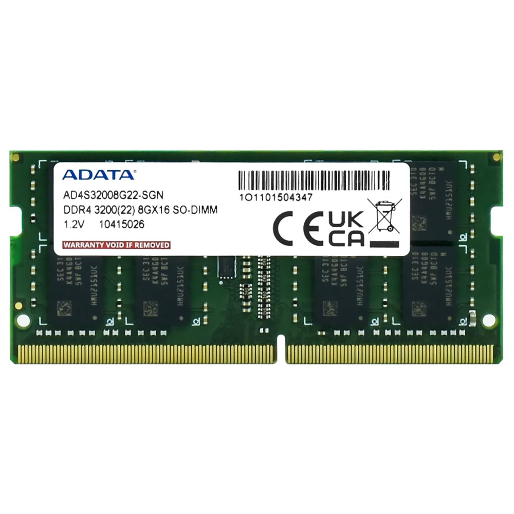 Foto do Produto Memória RAM para Notebook ADATA DDR4 8GB 3200MHz - AD4S32008G22-SGN