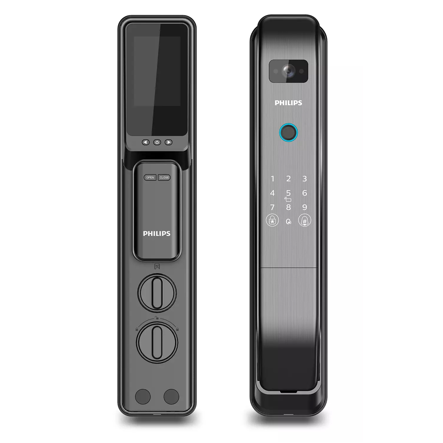 Foto do Produto Fechadura Elétrica Philips DDL303-VP-5HWS - Com Câmera - Impressão Digital/Código Secreto/Aplicativo - Preto