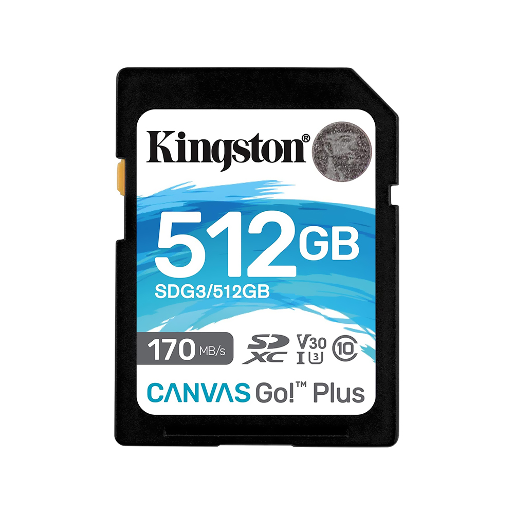 Foto do Produto Cartao de Memoria SD Kingston Canvas GO Plus U3 V30 512GB